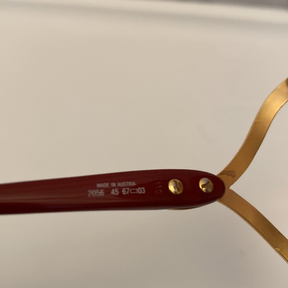 Vintage Dior Butterfly 2056 Gold and Red Frame Oversized Prescription Sunglasses - Picture 8 of 15